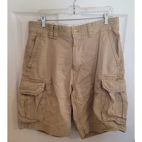 Vintage Polo Ralph Lauren Men's Classic Chino Beige Cargo Shorts Size 34 - Picture 13 of 14